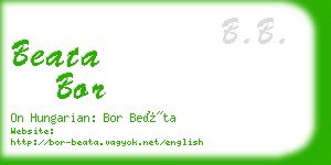 beata bor business card